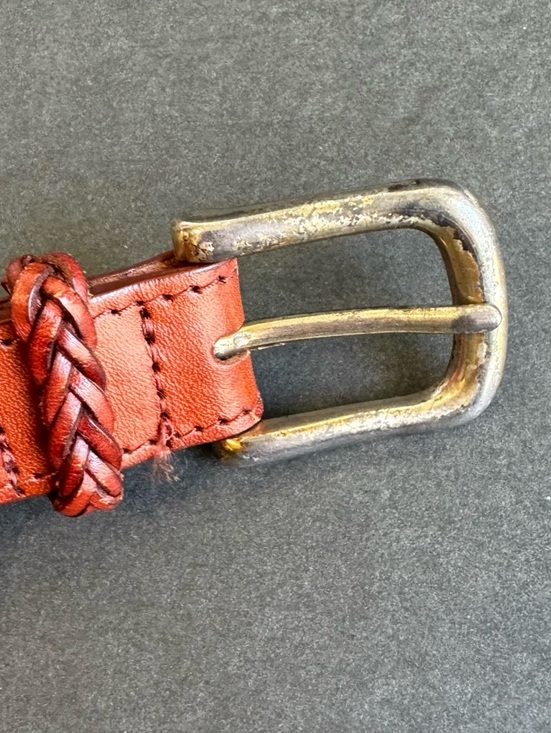 Vintage Brown Woven Leather Belt Braided Western Cowgirl Festival Womens Small‎ main image 6
